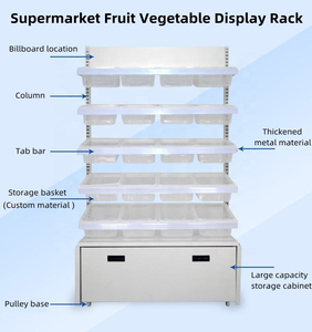 Tùy Chỉnh Thương Mại Siêu Thị Snack Kẹo Thực Phẩm Bánh Mì Giá Trái Cây Rau Đa Mục Đích Giỏ Kim Loại Hiển Thị Kệ Đứng - Product Image 2