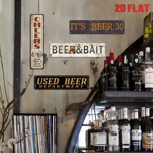 Ensemble de panneaux métalliques longs vintage sur le thème de la bière, décoration murale rétro pour bar à domicile ou cave des hommes - Product Image 2