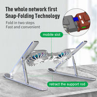 Offre Spéciale support de tablette pliable pour ordinateur Portable ergonomique en Aluminium avec ventilateur, 7 niveaux réglables