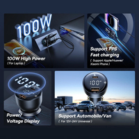 Baseus PD 100W Chargeur de voiture Charge rapide QC4.0 QC3.0 PD 3.0 Charge rapide pour iPhone 15 14 13 12 11 Pro Max Samsung XiaoMi Téléphone