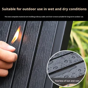 Ensemble de table et chaise de loisir pour patio extérieur <span class=keywords><strong>Plastique</strong></span> Bois et métal pour café Balcon Jardin <span class=keywords><strong>Terrasse</strong></span> ou Villa - Product Image 3