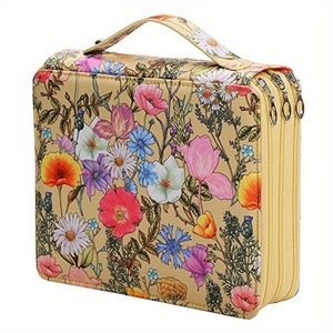 Étui à crayons multicolores à grande capacité avec 124 trous, 3 couches, fermeture éclair, sac à crayons, pochette de rangement pour pinceaux d'art - Product Image 3