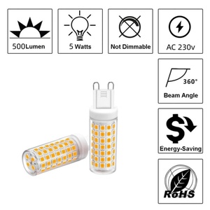 Ampoules LED SMD les plus populaires, culot <span class=keywords><strong>G9</strong></span>, 2835B, 4,8-5W, 88 LED, en céramique, 2700-6500K, AC230V, pour aménagement paysager, sans scintillement, CE/ETL, Ra80 - Product Image 5