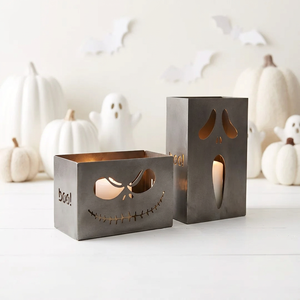Décorations d'Halloween en gros pour la maison et le jardin, lanternes porte-bougies votives personnalisées avec découpe de visage effrayant - Product Image 1