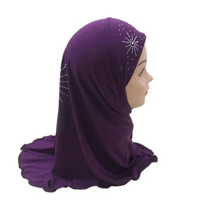 Yomo musulmán <span class=keywords><strong>niñas</strong></span> pequeñas bufandas <span class=keywords><strong>de</strong></span> algodón liso Hijabs con piedra solar pañuelo étnico islámico <span class=keywords><strong>Mantilla</strong></span> para niños - Product Image 6