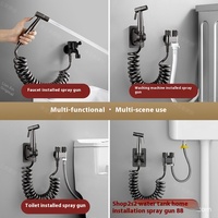 Pistolet Pulvérisateur Portable Haute Pression Double Usage avec Robinet en Laiton pour Toilettes, Bidet et Compagnon de Salle de Bain
