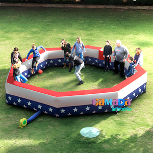 2025 nouveau Design jaune et bleu gonflable Gaga Ball Pit Pelotero Inflables équipement de jeu doux pour les activités scolaires - Product Image 3