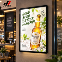 Boîte à lumière LED ultra-mince à cadre en aluminium, panneau en verre trempé avec bande lumineuse pour publicité A4 A3 A2 A1