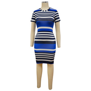 <span class=keywords><strong>Robe</strong></span> midi rayée à manches courtes pour femme, collection <span class=keywords><strong>été</strong></span> 2026 – Tendance <span class=keywords><strong>d</strong></span>écontractée, longueur <span class=keywords><strong>sous</strong></span> <span class=keywords><strong>le</strong></span> <span class=keywords><strong>genou</strong></span> - Product Image 4