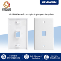 Pelat Dinding Keystone ABS 1 2 3 4 6 Port Standar AS Single Gang Faceplate RJ45 Cat5e Cat6 Soket Dinding Jaringan