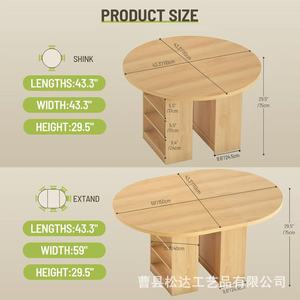 <b>Wooden</b> <b>extendable</b> oval floor <b>table</b>, simple tea <b>table</b>, solid wood rectangular <b>dining</b> <b>table</b> for small homes and apartments. - Product Image 4