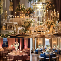 Vente à chaud centres de table de mariage de luxe décorations de table LED porte-fleurs en acrylique décoration de mariage