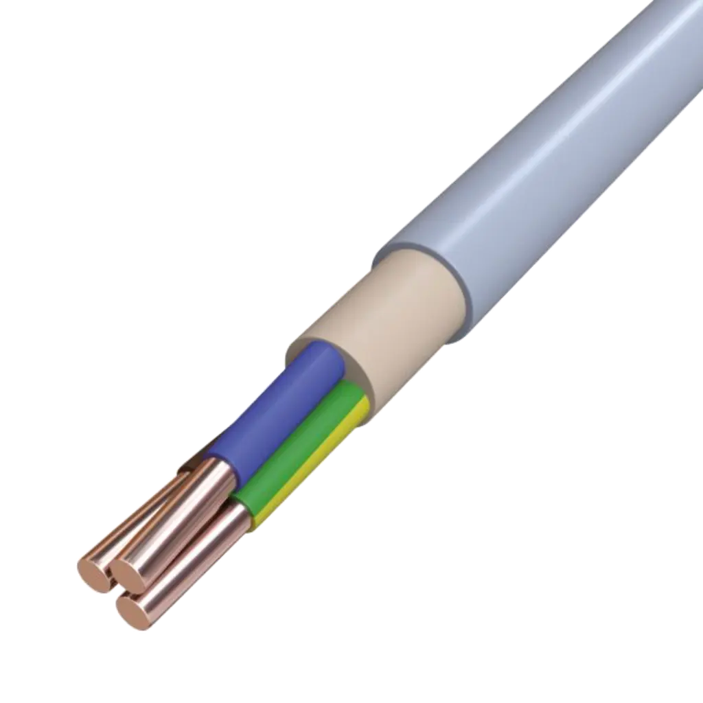 3 Core ปลอกพีวีซีสีเทา Cable1.5มม. 50ม. NYM-J ตะกั่วนำพลังงาน500 V Nym-J 5X25มม. สีดำ