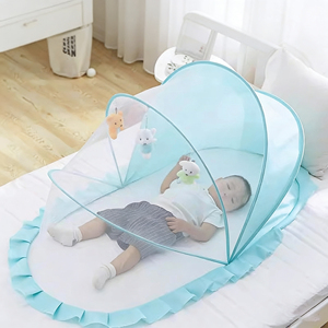 Moustiquaire <span class=keywords><strong>de</strong></span> <span class=keywords><strong>lit</strong></span> bébé confortable, pliable, portable, mignonne, respirante, anti-insectes, en maille 100% polyester 200TC, toutes saisons - Product Image 4