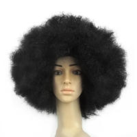 Grande perruque Afro moelleuse perruques de fête cheveux synthétiques accessoires d'activité drôles Halloween courte taille moyenne 15CM