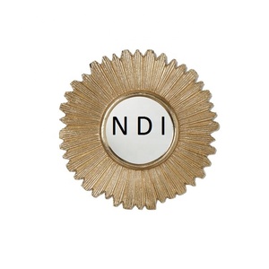 Hot Selling Product Bathroom <b>Wall</b> Mount Decorative <b>Round</b> Metal <b>Wall</b> <b>Mirror</b> Golden Finishing Handmade Designer <b>Wall</b> <b>Mirror</b> - Product Image 1