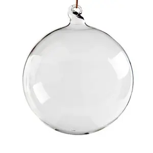 Hand Blown Hanging Clear Borosilicate Glass Ball Ornaments for Sale
