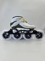 Patins à roulettes de vitesse en fibre de carbone pour enfants Golden For Professional, anti-basculement, pour entraînement à trois ou quatre roues