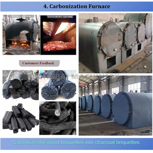 Ligne de production de briquettes de charbon de coco d'Indonésie Machines à briquettes de biomasse Moteur du fabricant Machines à charbon de coco - Product Image 5