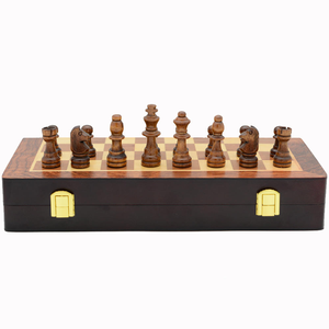 Jeu d'échecs portable en bois haut de gamme avec boîte de rangement pour le divertissement des enfants en déplacement - Product Image 6