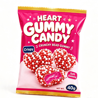 BESTAR Office Casual Snack Snoepgoed 12 stuks Knapperige smaak Hartvormige Gummy Crunchy Bead Coated Zachte Snoepjes Zoete Traktatie
