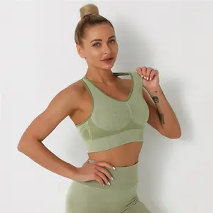 Nieuwe Stijl Traceless Ademend Diepe V Mooie Back Tank Tops Sport Yoga Vest Yoga Beha Voor Vrouwen