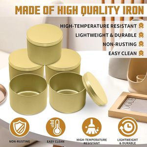 Vente en gros d'usine, boîtes en étain personnalisées de 2 oz, 4 oz, 8 oz, 10 oz, 16 oz pour bougies avec couvercles, boîtes en étain noir mat, contenants en métal pour bougies - Product Image 3