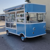 Camion de nourriture électrique mobile bleu, sucré et mignon, bar à eau, camion de crème glacée, camion de nourriture pour en-cas, chariot de nourriture électrique à vendre