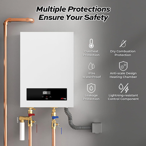 Chauffe-eau sans réservoir numérique 14KW 240V avec couvercle métallique, chauffage instantané puissant pour salle de bain, 8KW-11KW - Product Image 2