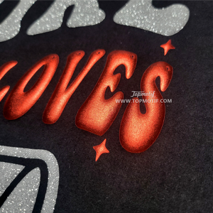 DIY Just a Girl Who Loves Cheer White Glitter 3D Puff PU Red Metallic PU Heat Transfer Applique pour Shirt Sports Bra Umbrella - Product Image 1