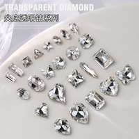 10 pièces haute qualité cristal bleu Nail Art strass fond pointu Super Flash forme mixte verre pour bricolage manucure décoration