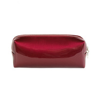 Nouveau design personnalisé rouge brillant en cuir Pu dur maquillage stockage organiser sac pochette Portable voyage cosmétique sac avec marque privée