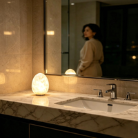 Lampe de table en albâtre naturel, éclairage rechargeable à intensité variable par toucher, pour salons d'hôtels haut de gamme, bureaux et salles d'étude