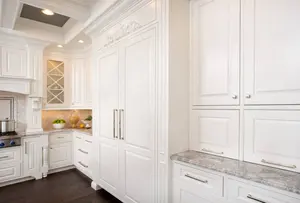 Canada Various <strong>Millwork</strong> Modern White Solid Wood Kitchen With Large Quartz Island Customized Kitchen <strong>Cabinet</strong> - Product Image 6