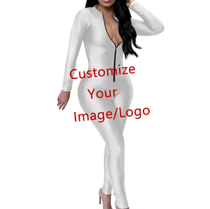 Custom <strong>Jumpsuit</strong> for Women Hawaii Polynesian Unique Custom Personalised Playsuit V Neck Zipper Long Sleeve Bodycon Clubwear - Product Image 1