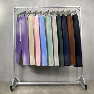 Дизайнерские роскошные мужские французские махровые брюки с прямыми штанинами спортивные штаны для мужчин с индивидуальным логотипом - Product Image 2