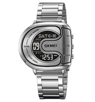 Reloj SKMEI de Forma Irregular para Hombre, Reloj Deportivo Impermeable de Lujo SKMEI 2298, Reloj Digital con Correa de Acero Inoxidable