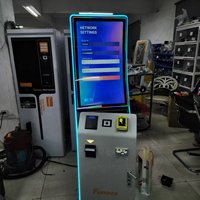 FUNOVA Kiosque Libre-Service 32 Pouces pour Vente de Cartes Sans Espèces et Distributeur de Billets, Station de Recharge de Cartes de Membre pour Parc d'Attractions FEC