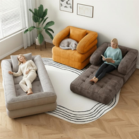 <strong>Best</strong> <strong>Selling</strong> Fabric Adjustable Lounger Livingroom Sofa <strong>Bed</strong> Convertible Floor Sofa Chair with <strong>Ottoman</strong>
