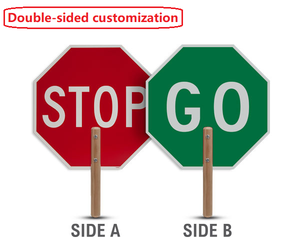 ตัวสะท้อนแสงแบบมือถือสองด้านสำหรับคนเดินเท้าข้ามสัญญาณควบคุมการจราจรสัญญาณเตือนความปลอดภัยแบบมือถือหยุดการ<span class=keywords><strong>จราจร</strong></span> - Product Image 6