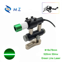 Pièces d'équipement laser Mise au point réglable D16mm 520nm 50mW Lentille en verre CW Machine industrielle Module laser à ligne verte