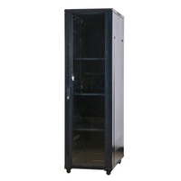 Armoire de réseau SPCC à chargement élevé avec porte en verre trempé support de serveur debout au plancher avant avec serrures en stock