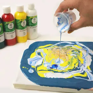 रंग पेंट कैनवास Suppliers-Wintree द्रव डालने का कार्य एक्रिलिक पेंट सेट 6*100ml उच्च-प्रवाह डालने का कार्य पर कैनवास तैयार करने के लिए एक्रिलिक पेंट डालने का कार्य द्रव कला 6 रंग
