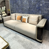 Canapé d'angle modulable en cuir véritable KMJ, collection de luxe pour salon de villa, en promotion