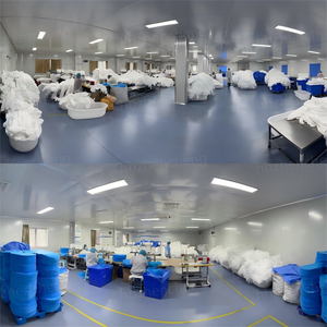 ชุดคลุมป้องกันแบบใช้แล้วทิ้งกันน้ำผ้าใยสังเคราะห์สีขาวชุดทำงานสำหรับใช้ในโรงพยาบาล - Product Image 6