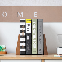 Serre-livres en bois personnalisés, organisateur de porte-livre de bureau à bord incliné minimaliste, support de livre en bois épais pour bibliothèque de bureau à domicile