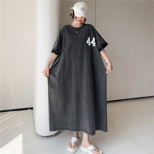 <span class=keywords><strong>Robe</strong></span> d'été à lettres Harajuku <span class=keywords><strong>grande</strong></span> <span class=keywords><strong>taille</strong></span> pour femmes t-shirts longs pour filles t-shirts coréens décontractés grand t-<span class=keywords><strong>shirt</strong></span> surdimensionné robes maxi vintage - Product Image 5