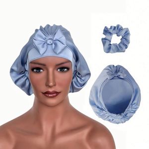 Gorro de Dormir Ajustable de Satén de Seda, Doble Capa, Turbante Nocturno para Cabello Largo, Rizado y con Trenzas para Mujeres - Product Image 1