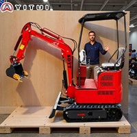 Mini-excavatrice personnalisée de 1,2 tonne avec de nombreux accessoires et une utilisation facile, moteur Kubota, excavatrice conforme aux normes CE, EPA et Euro 5