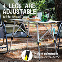Table de camping pliable portable de 2 à 4 pieds, design moderne, en aluminium, imperméable, hauteur réglable à l'infini, sac de transport pour l'extérieur